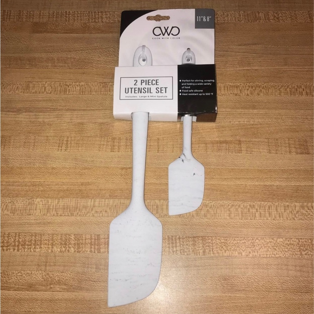 CWC Marble Silicone Kitchen Utensils 13pc Set Matching Neutral Modern Clean - Picture 3 of 4